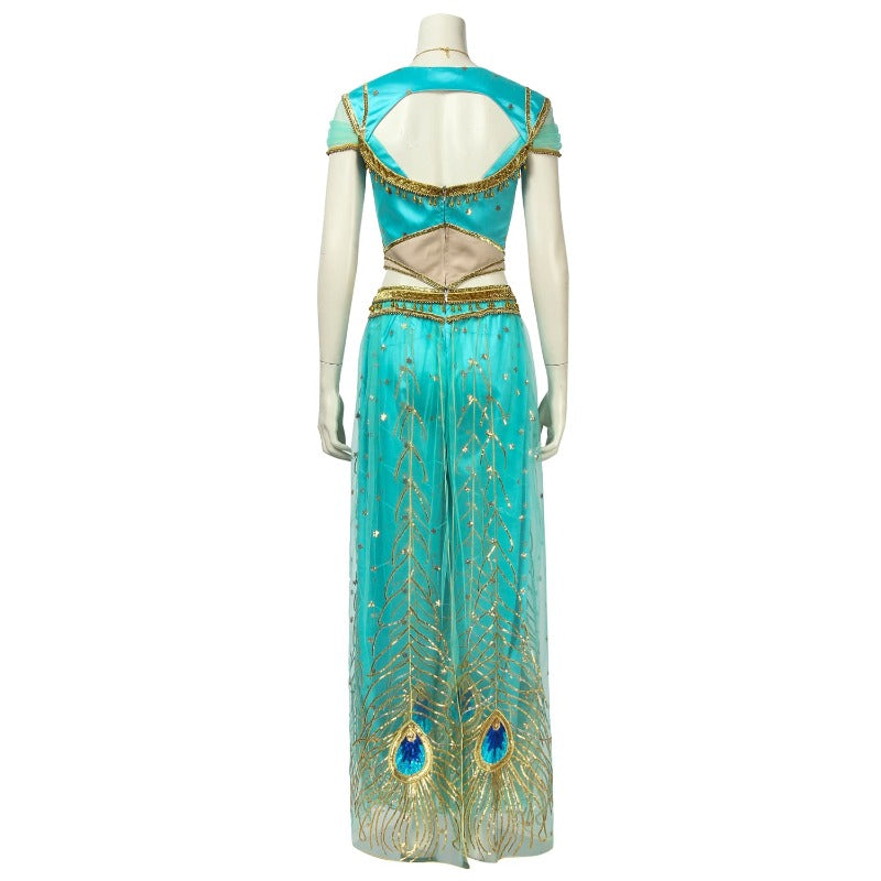 Astricos Princess Jasmine Cosplay Costume - Aladdin Inspired Peacock Dress for Adults - Astricos