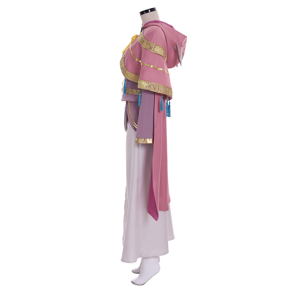 Astricos Kingdom Hearts III Ava Cosplay Costume Women's Pink Hooded Dress with Skirt - Astricos