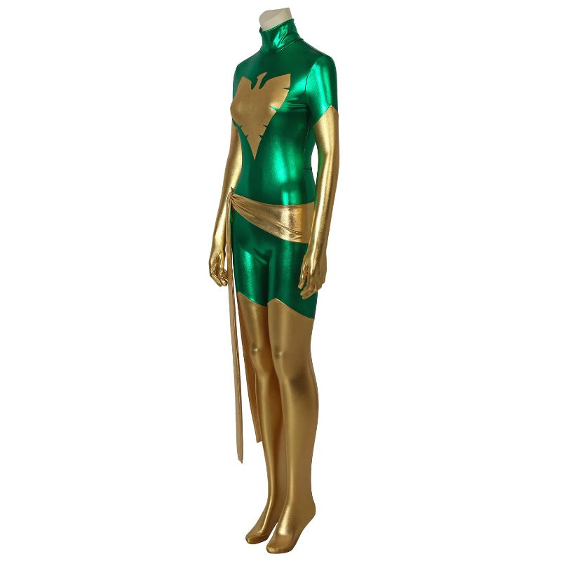 Astricos Green X-Men Dark Phoenix Jean Grey Cosplay Jumpsuit for Halloween - Astricos