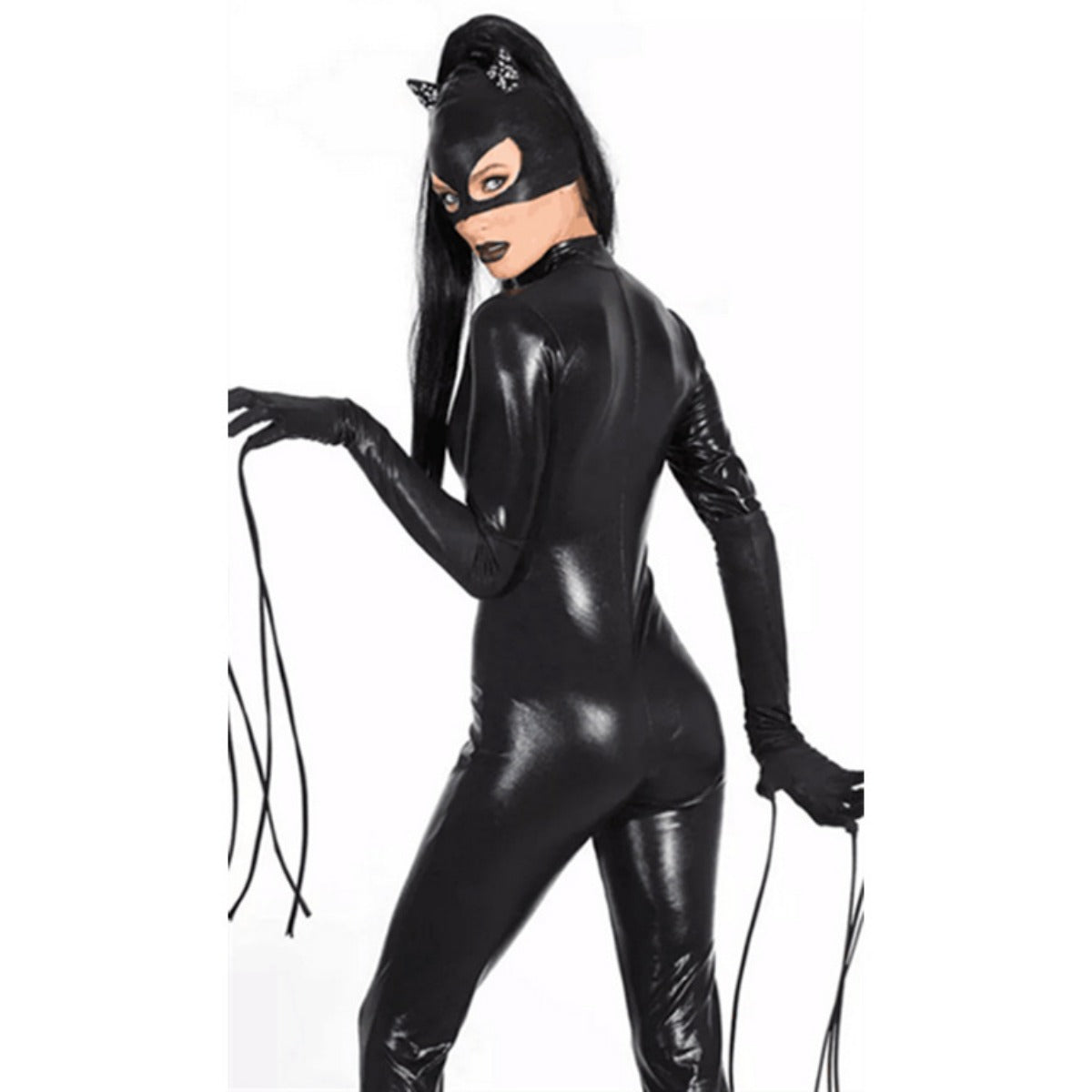 Astricos Alluring Patent Leather Halloween Costume: A Vampire, Demon, or Batwoman-Inspired Look - Astricos