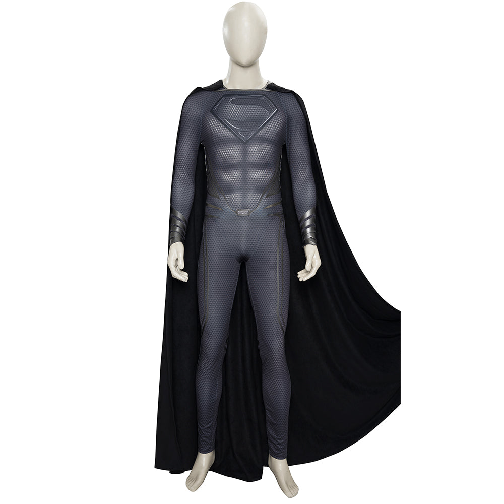 Astricos Superman Clark Kent Cosplay Costume for Men - Black Suit, Cape, Boots, Full Set for Halloween - Astricos