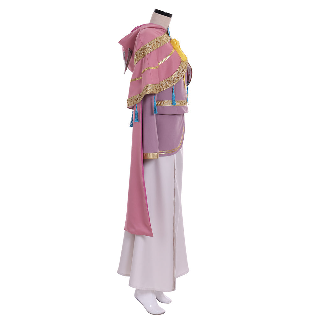 Astricos Kingdom Hearts III Ava Cosplay Costume Women's Pink Hooded Dress with Skirt - Astricos