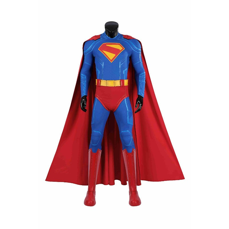 Astricos Superman Legacy Clark Kent Cosplay Costume - Blue Zentai Suit with Red Cape - Astricos