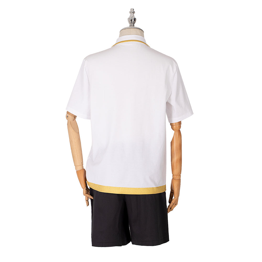 Stylish Jesse Cosplay Costume from Light And Night Anime - White T-shirt and Black Shorts Set - Astricos