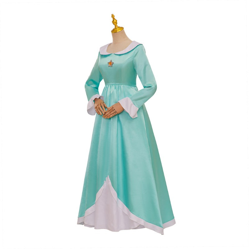 Astricos Princess Rosalina Cosplay Costume - Elegant Blue Dress with Crown for Women & Teens - Astricos