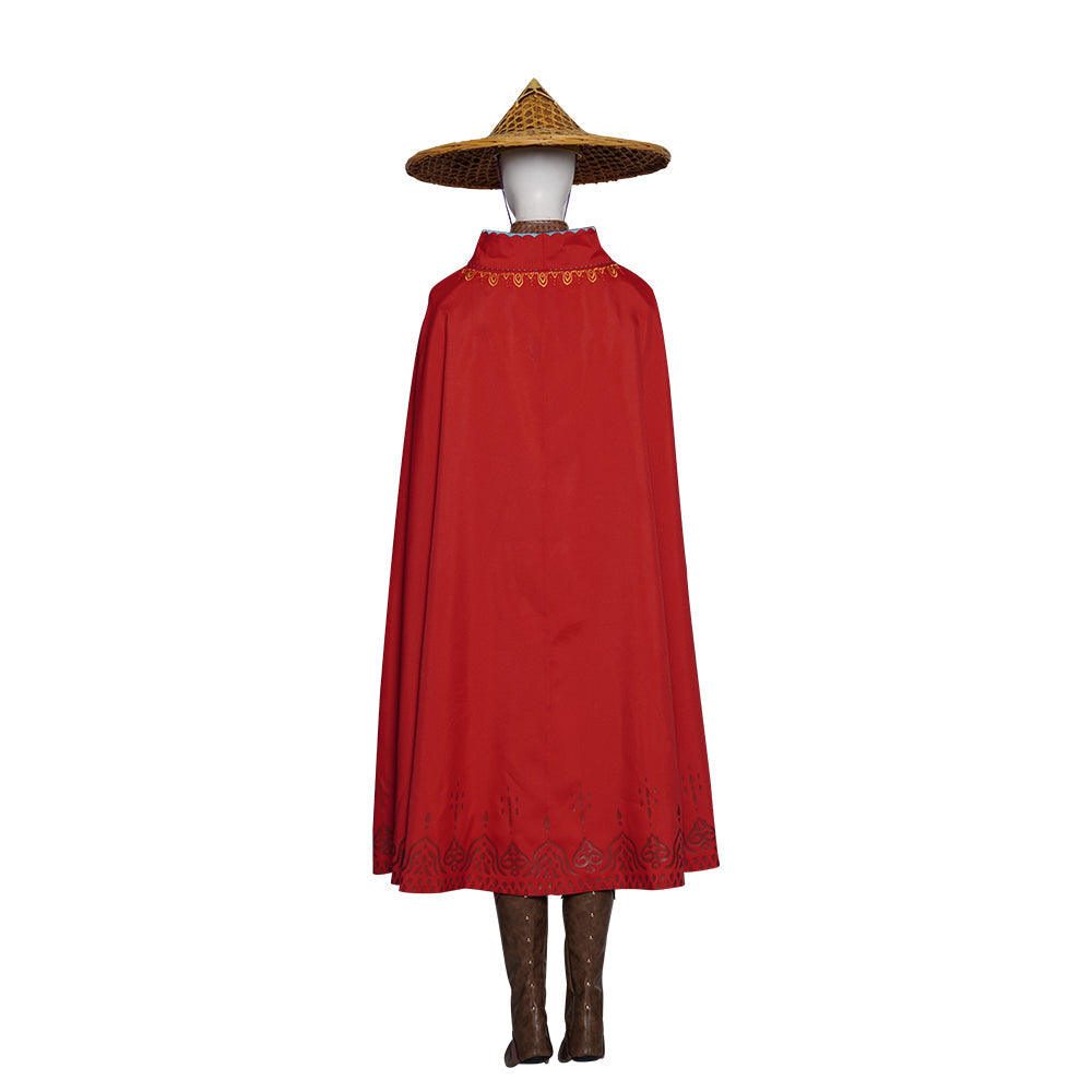 Astricos Women's Raya Cosplay Costume – Custom Halloween Dress with Red Cape - Astricos