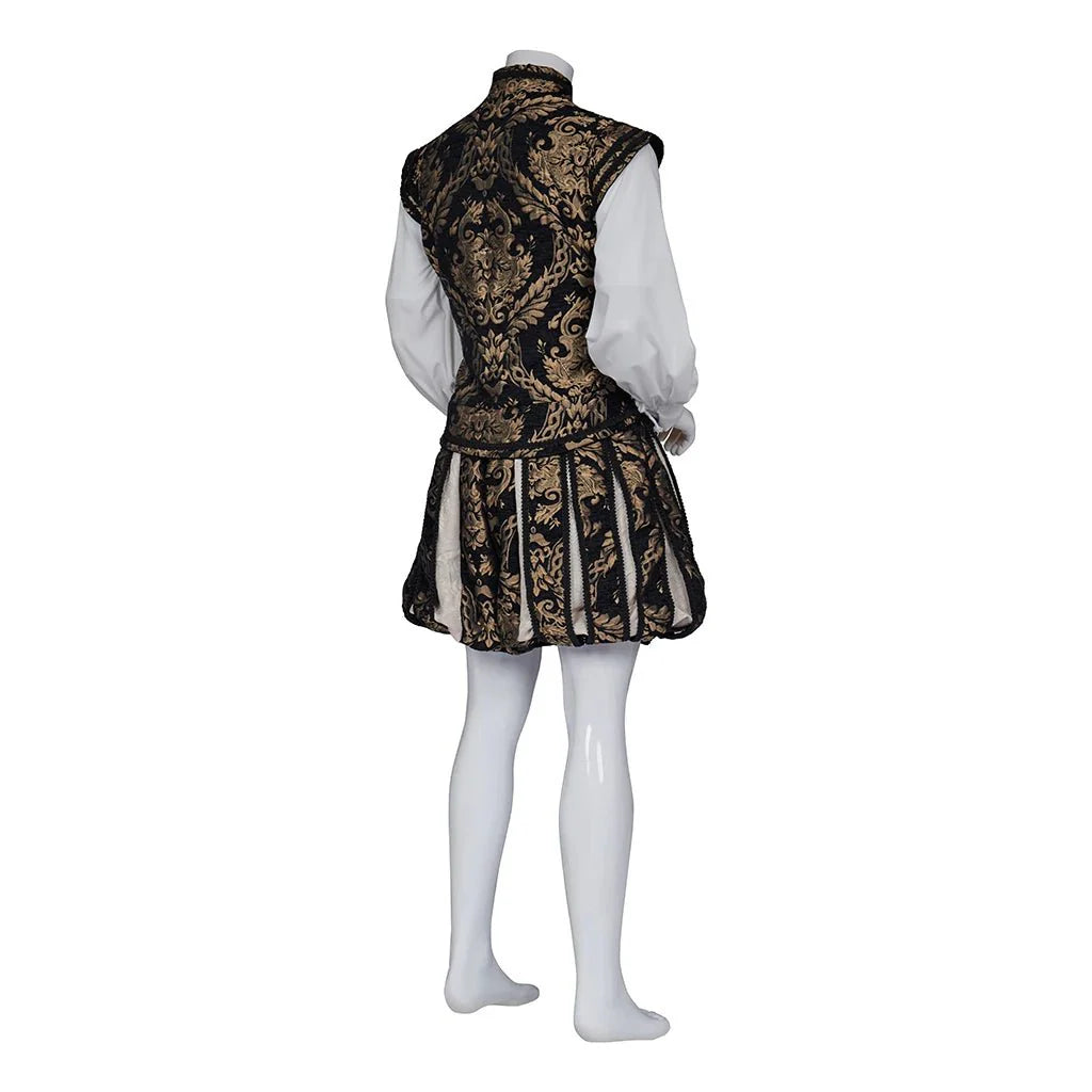 15th Century Astricos Renaissance Tudor Prince Costume - Luxurious Embroidered Vest & Pants Full Set - Astricos