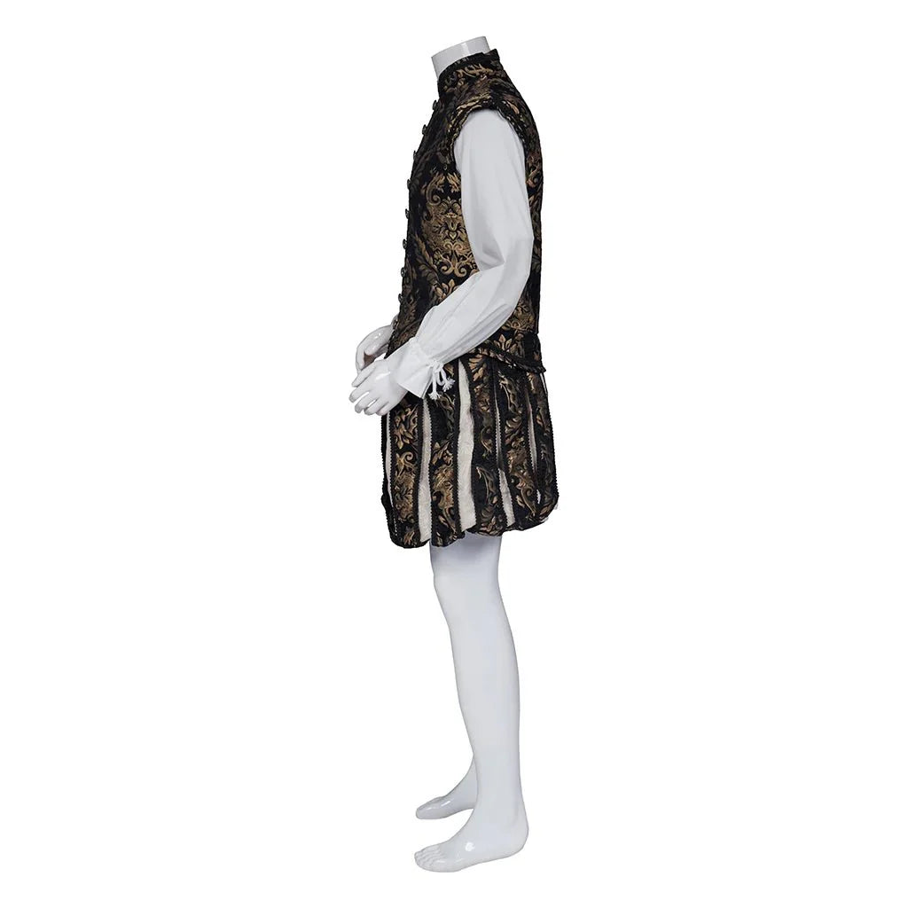 15th Century Astricos Renaissance Tudor Prince Costume - Luxurious Embroidered Vest & Pants Full Set - Astricos