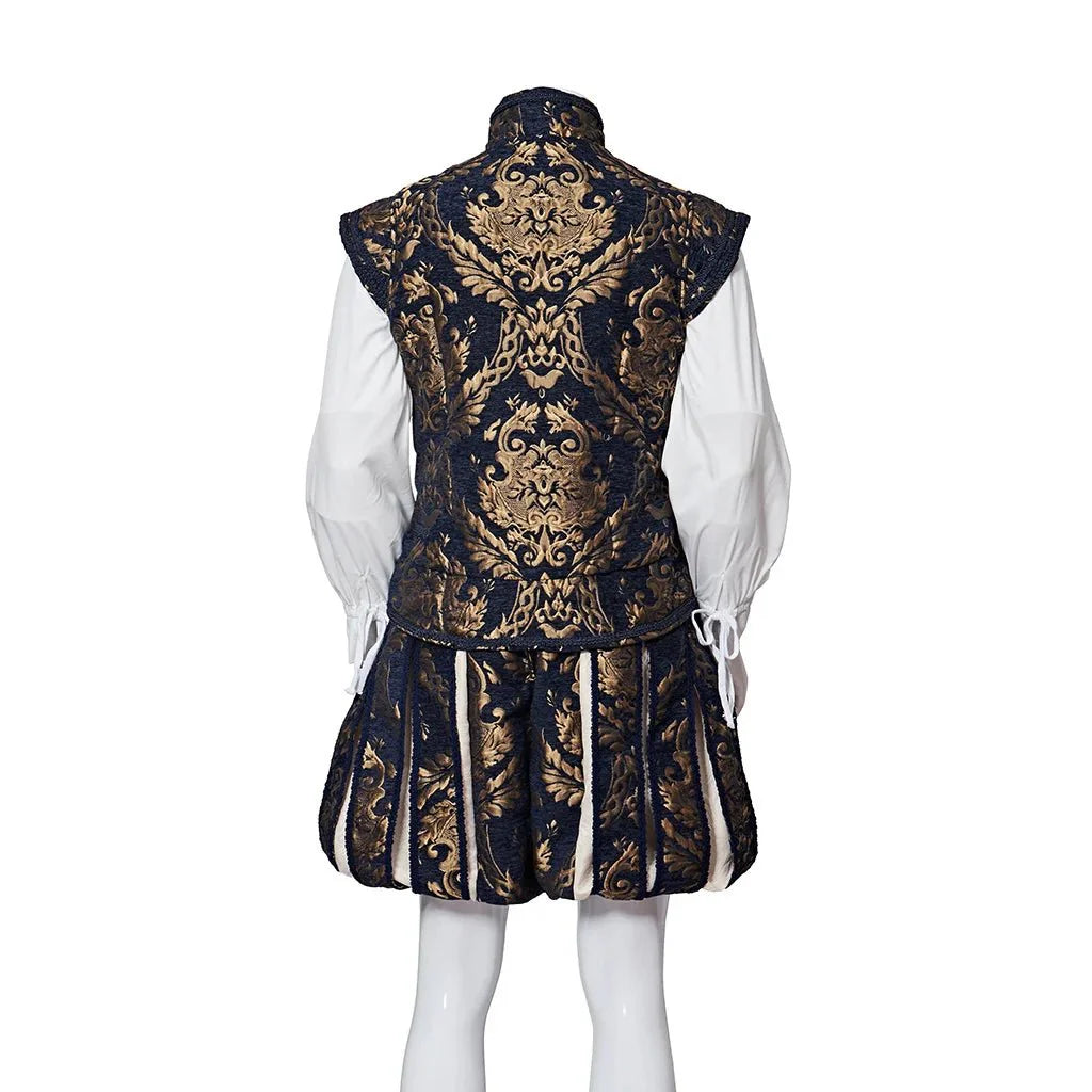 15th Century Astricos Renaissance Tudor Prince Costume - Luxurious Embroidered Vest & Pants Full Set - Astricos