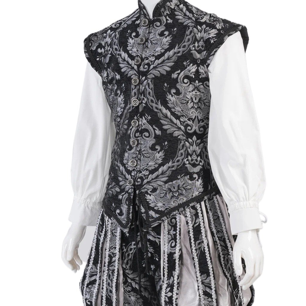 15th Century Astricos Renaissance Tudor Prince Costume - Luxurious Embroidered Vest & Pants Full Set - Astricos