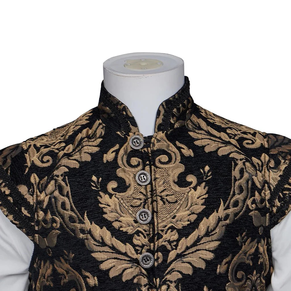 15th Century Astricos Renaissance Tudor Prince Costume - Luxurious Embroidered Vest & Pants Full Set - Astricos