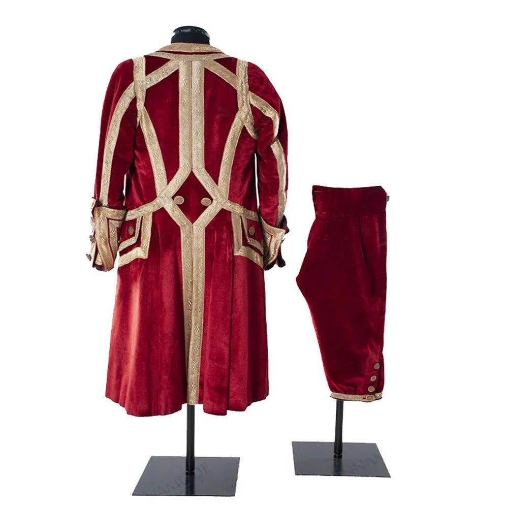 1730s Tudor King Prince Costume - Astricos Noble Colonial Regent Suit | Men’s Red Velvet Uniform - Astricos