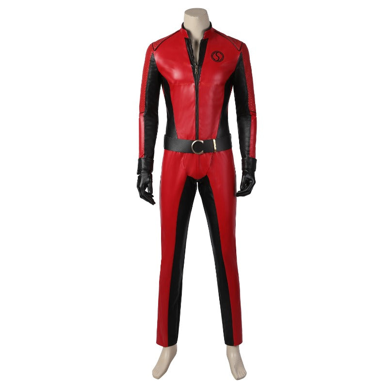 Astricos Ben Cosplay Costume - The Umbrella Academy Season 3 Red Leather Suit for Halloween - Astricos