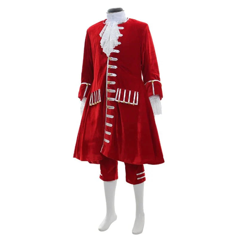 18th Century Aristocrat Costume for Men - Red Velvet Vintage Suit | Astricos Medieval Series - Astricos