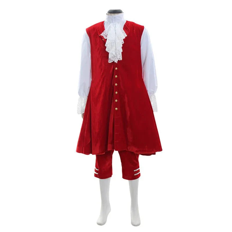 18th Century Aristocrat Costume for Men - Red Velvet Vintage Suit | Astricos Medieval Series - Astricos