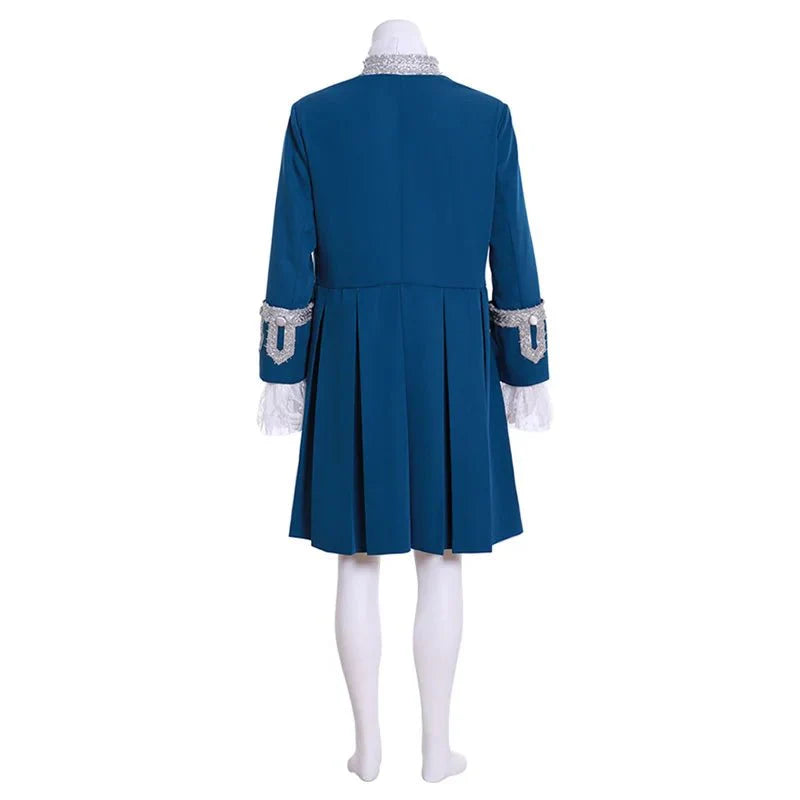 18th-Century British Prince Blue Court Suit - Victorian Colonial Aristocrat Renaissance Costume | Astricos - Astricos