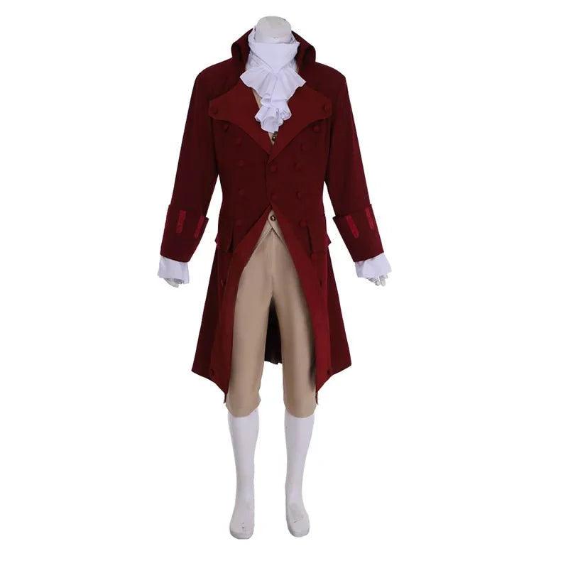 Authentic 18th Century British Red Suit - Men's Victorian Rococo Astricos Cosplay Costume | Nobleman Outfit - Astricos