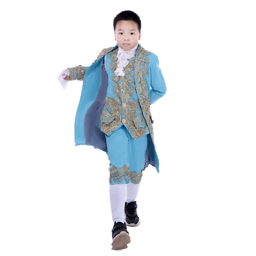 Astricos 18th Century Colonial Court Costume for Boys - Elegant Rococo Blazer Suit - Astricos