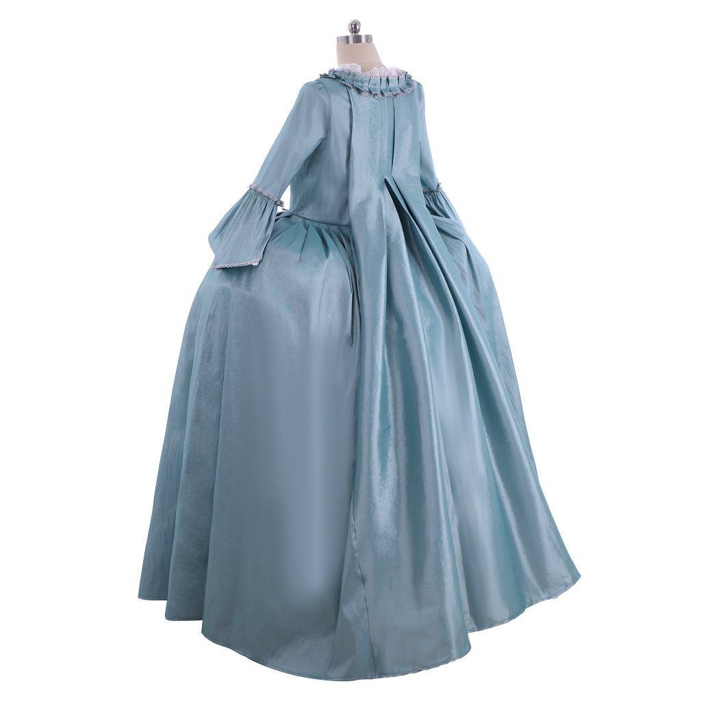 18th Century Inspired Astricos Rococo Dress - Azure Ball Gown with Lace - Astricos