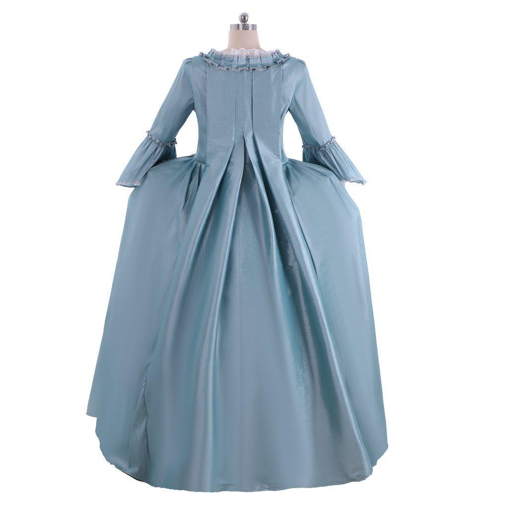 18th Century Inspired Astricos Rococo Dress - Azure Ball Gown with Lace - Astricos