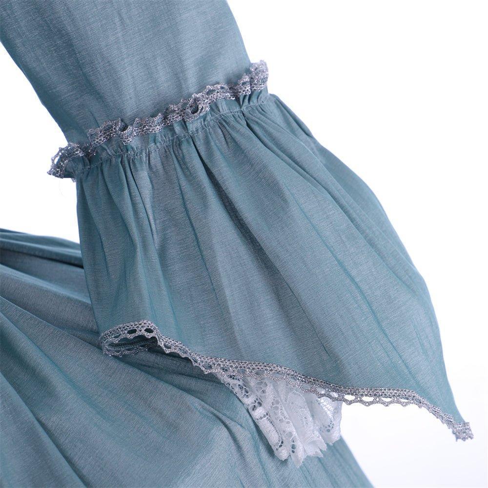 18th Century Inspired Astricos Rococo Dress - Azure Ball Gown with Lace - Astricos