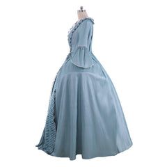 18th Century Inspired Astricos Rococo Dress - Azure Ball Gown with Lace - Astricos