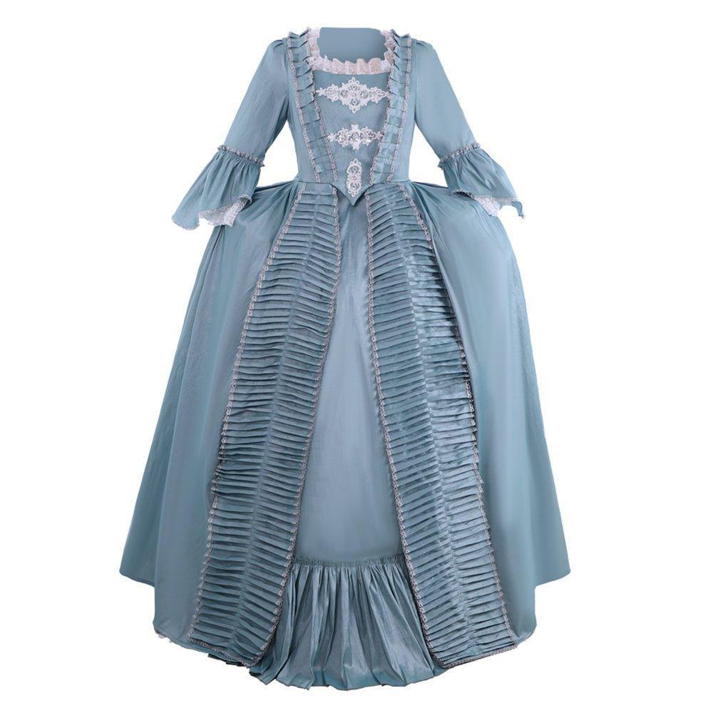 18th Century Inspired Astricos Rococo Dress - Azure Ball Gown with Lace - Astricos