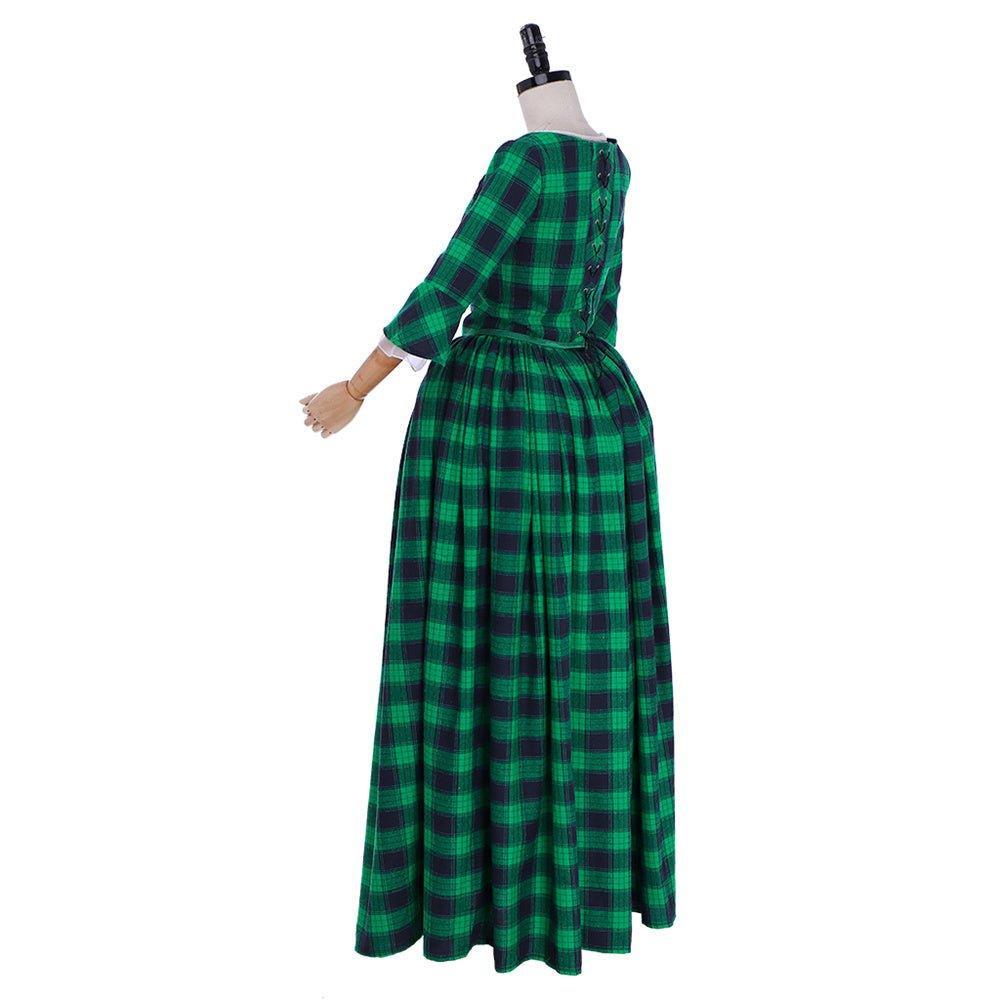 18th Century Inspired Astricos Rococo Gown - Green and Black Check with Lace - Astricos