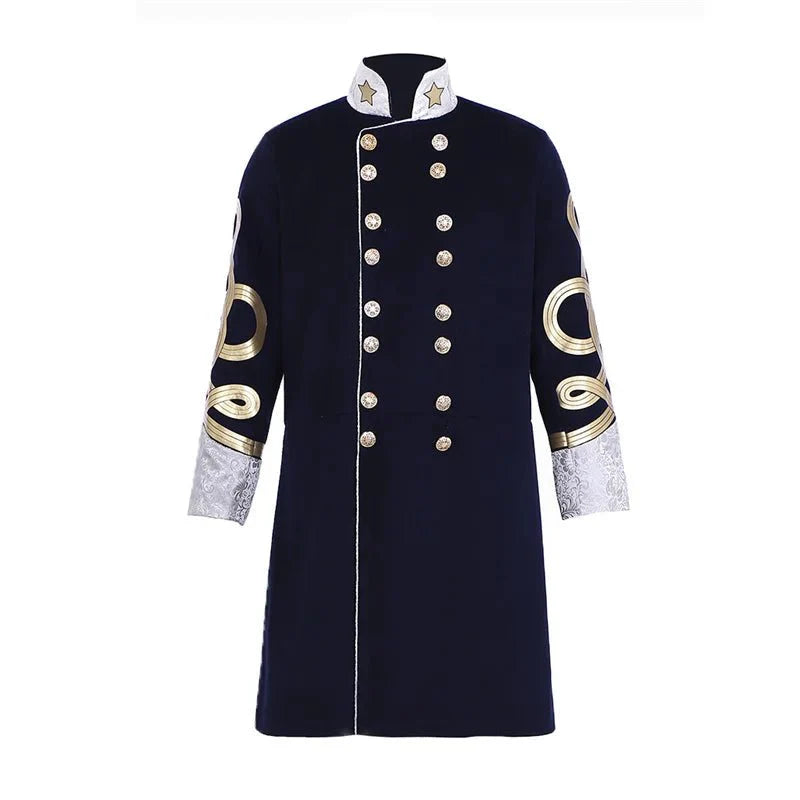 18th Century Men’s Embroidered Astricos Retro Jacket - Long Slim Collar Cosplay Coat | Astricos Medieval Series - Astricos