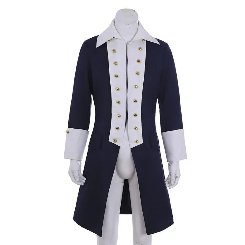 18th Century Men's Royal Jacket Costume - Astricos Regency Blue Uniform Cosplay Coat | Tudor Inspired Outfit - Astricos