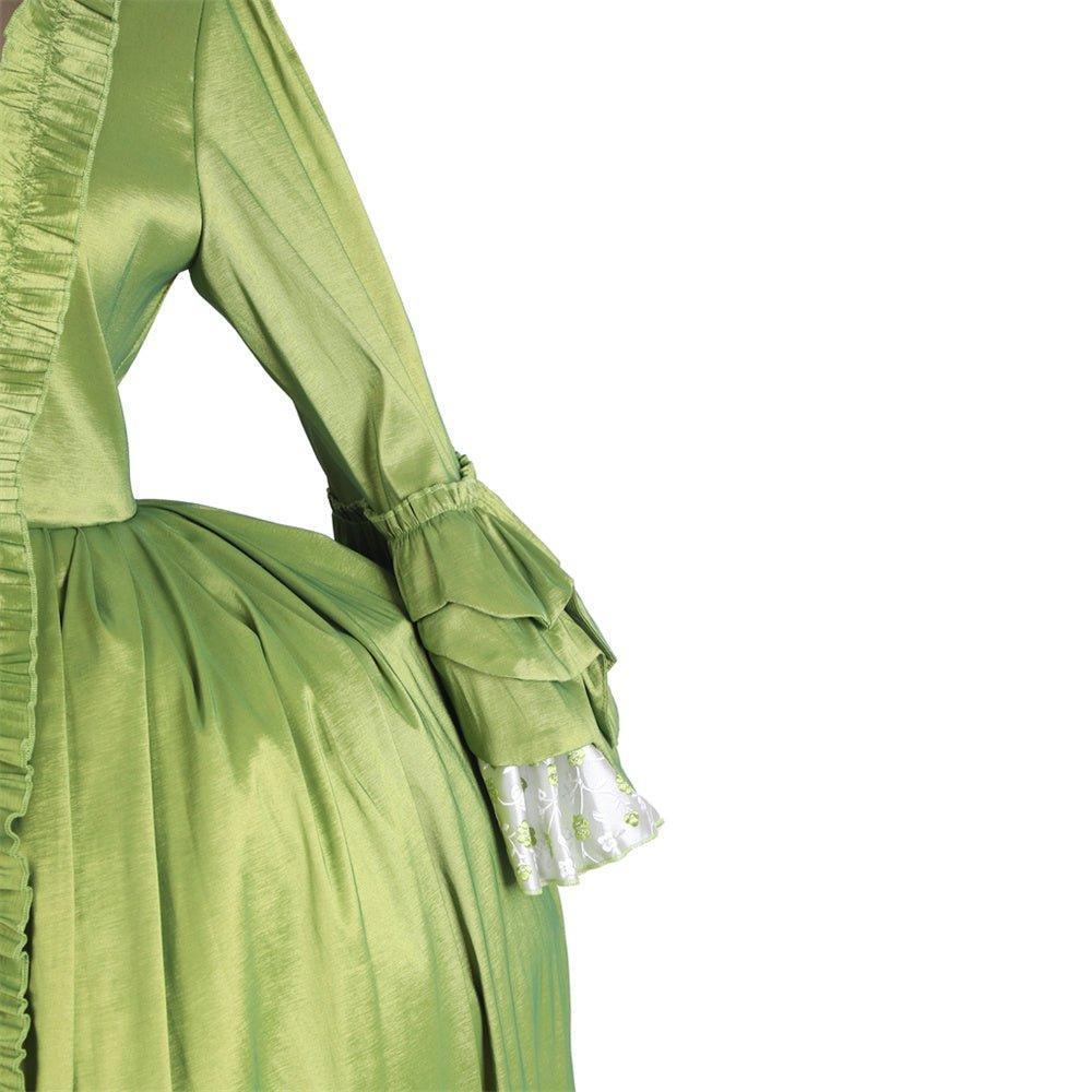 18th Century Rococo Green Apple Dress with Chest Floral - Experience Elegance by Astricos - Astricos