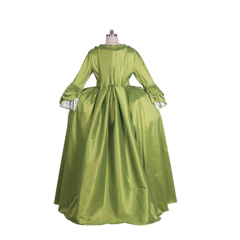 18th Century Rococo Green Apple Dress with Chest Floral - Experience Elegance by Astricos - Astricos