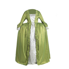 18th Century Rococo Green Apple Dress with Chest Floral - Experience Elegance by Astricos - Astricos