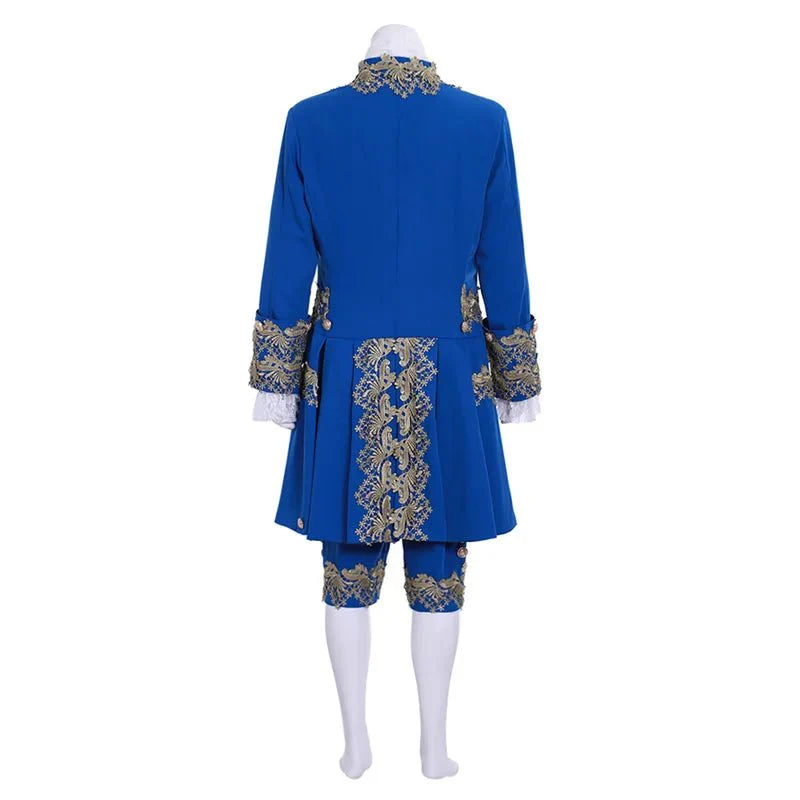 18th Century Rococo Men's Blue Court Suit - Authentic British Costume for Reenactments & Astricos Cosplay - Astricos