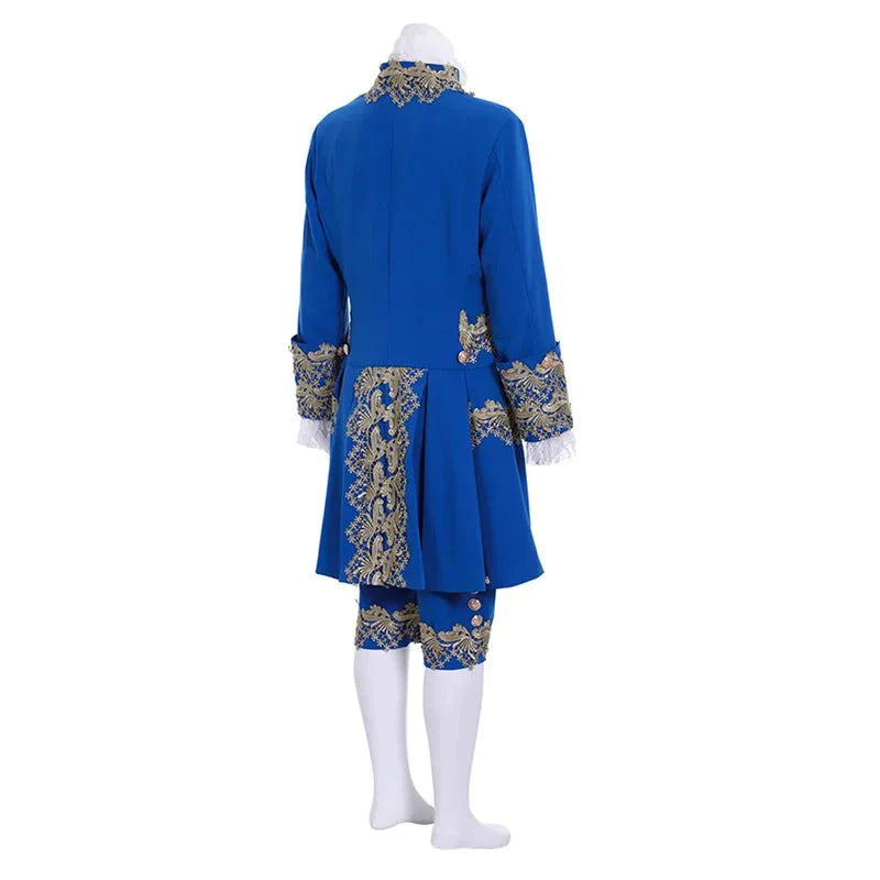 18th Century Rococo Men's Blue Court Suit - Authentic British Costume for Reenactments & Astricos Cosplay - Astricos