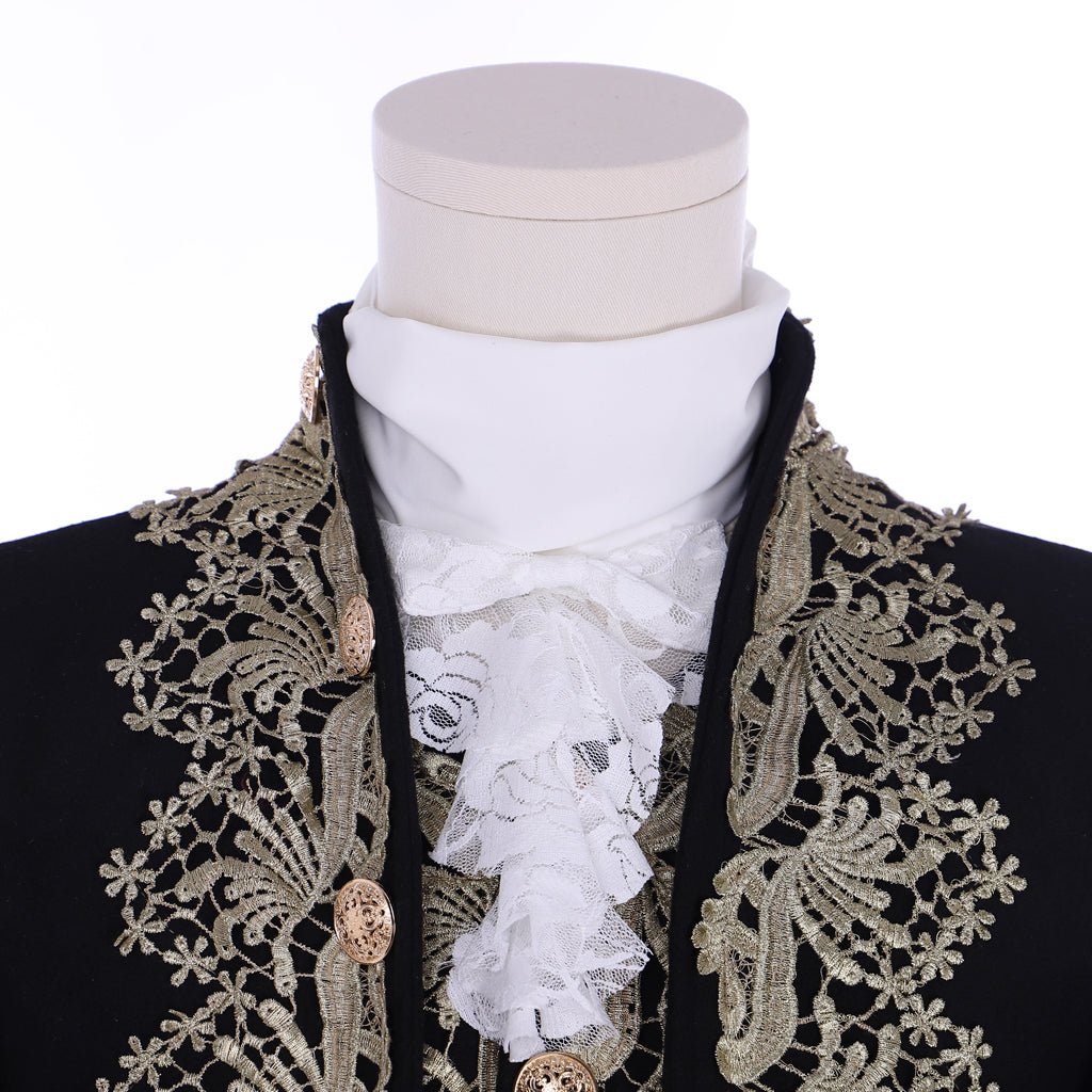 18th Century Rococo Mens Court Costume - Astricos Black Colonial Suit - Astricos