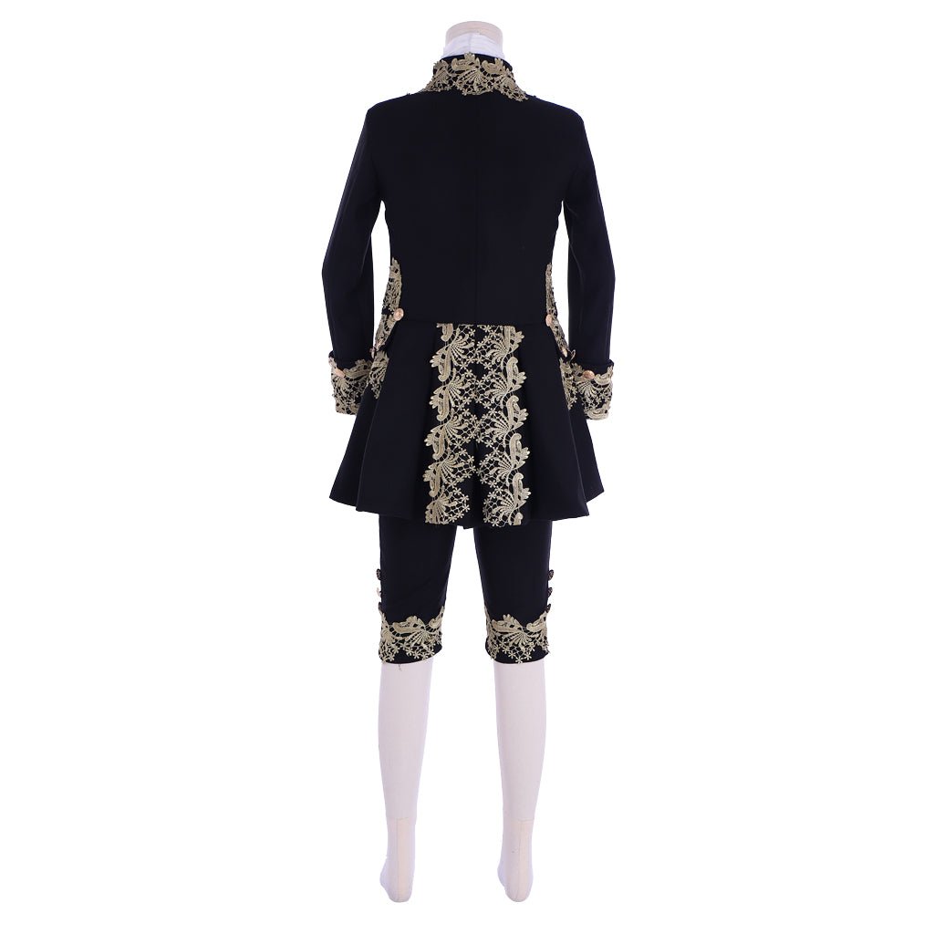 18th Century Rococo Mens Court Costume - Astricos Black Colonial Suit - Astricos