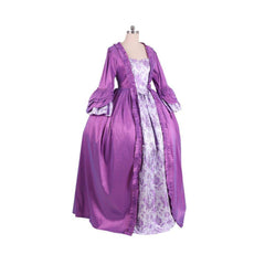 18th Century Rococo Purple Brocade Dress - Exquisite Embroidered Gown from Astricos' Historical Series - Astricos