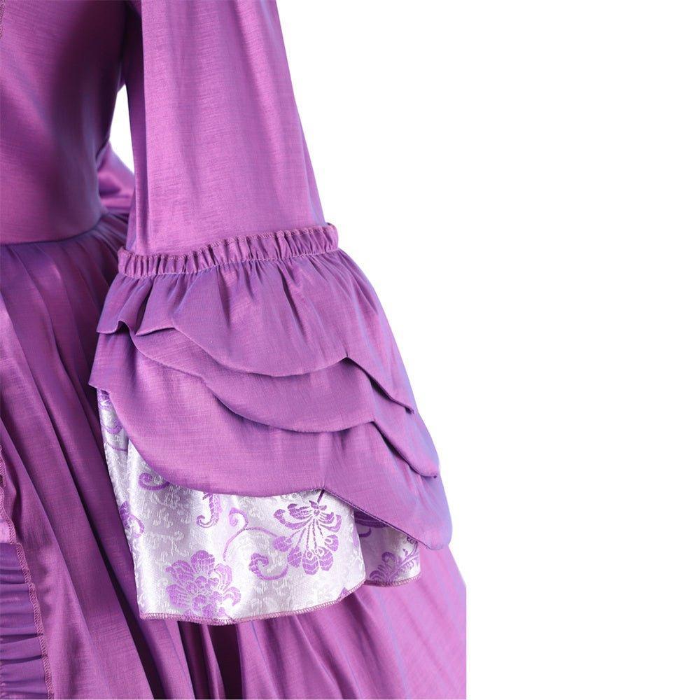 18th Century Rococo Purple Brocade Dress - Exquisite Embroidered Gown from Astricos' Historical Series - Astricos