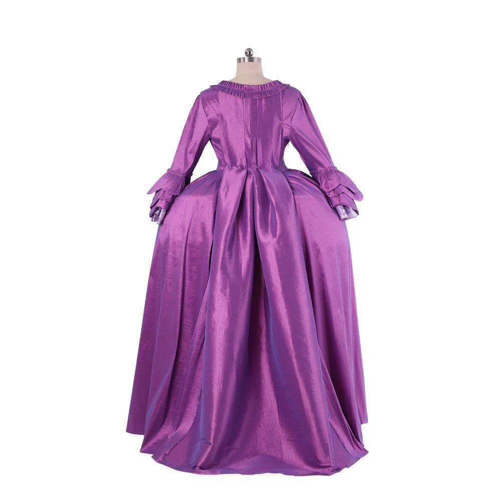 18th Century Rococo Purple Brocade Dress - Exquisite Embroidered Gown from Astricos' Historical Series - Astricos