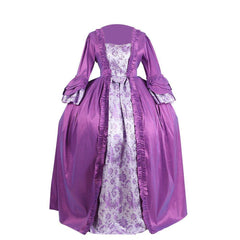 18th Century Rococo Purple Brocade Dress - Exquisite Embroidered Gown from Astricos' Historical Series - Astricos