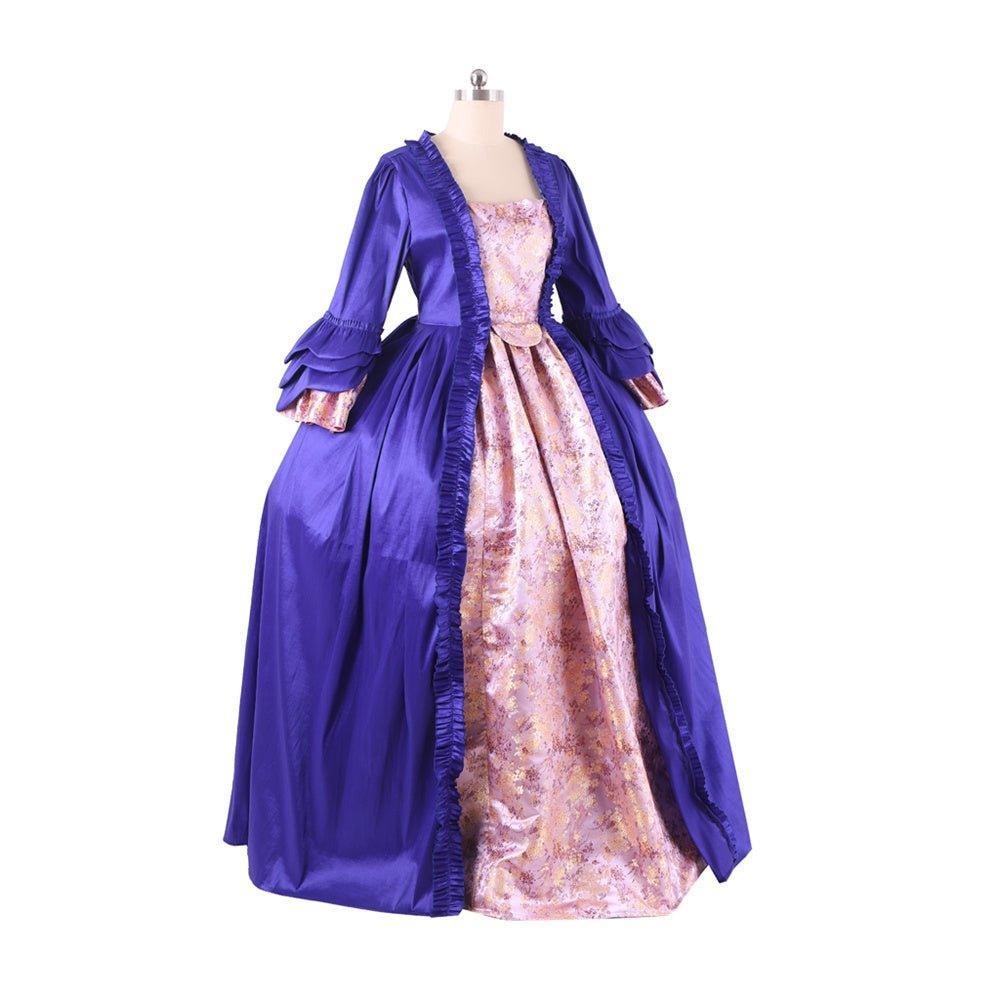 18th Century Rococo Purple Brocade Dress - Exquisite Embroidered Gown from Astricos' Medieval Series - Astricos