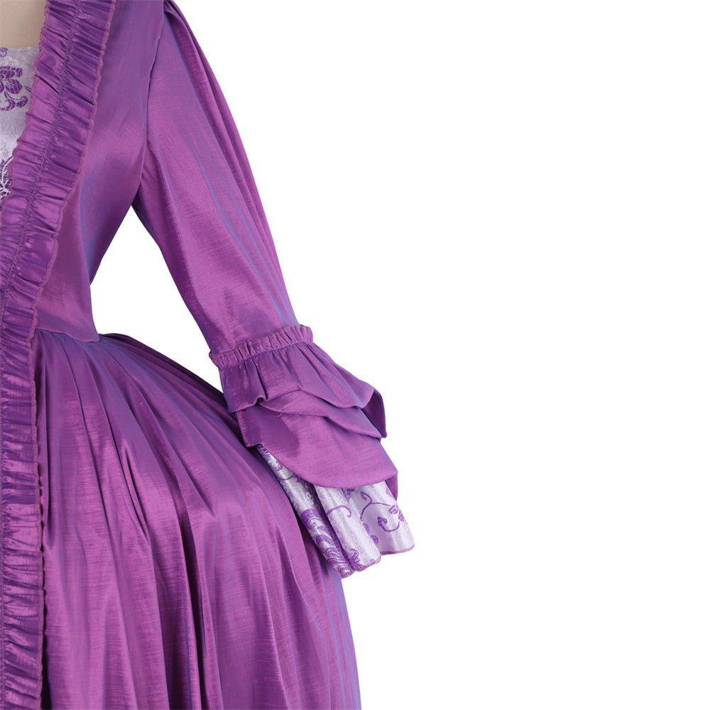 18th Century Rococo Purple Brocade Dress - Exquisite Embroidered Gown from Astricos' Historical Series - Astricos