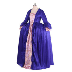 18th Century Rococo Purple Brocade Dress - Exquisite Embroidered Gown from Astricos' Medieval Series - Astricos