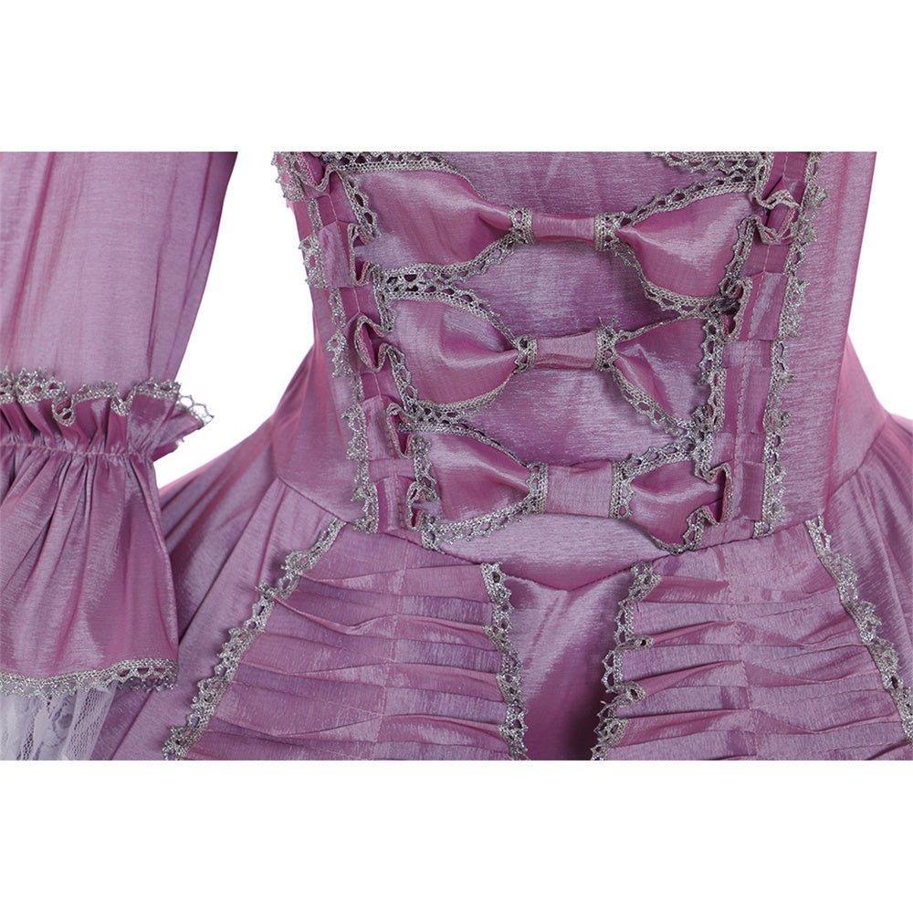 18th Century Rococo Purple Dress - Exquisite Astricos Lace and Pleats - Astricos