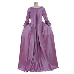 18th Century Rococo Purple Dress - Exquisite Astricos Lace and Pleats - Astricos