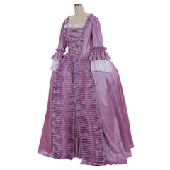 18th Century Rococo Purple Dress - Exquisite Astricos Lace and Pleats - Astricos