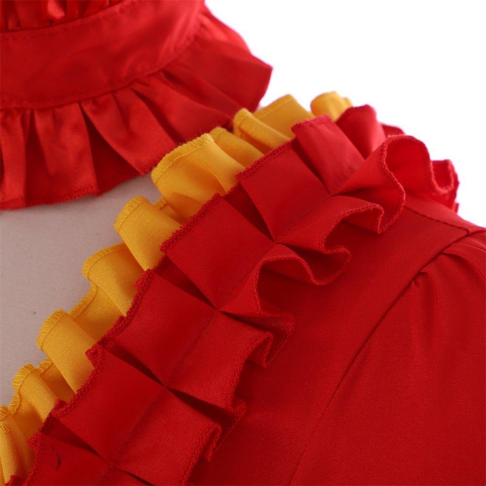 18th Century Inspired Astricos Red and Yellow Rococo Dress - A Vibrant Costume for History Enthusiasts - Astricos