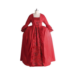 18th Century Rococo Red Dress with Lace - Majestic Marie Antoinette Style from Astricos - Astricos