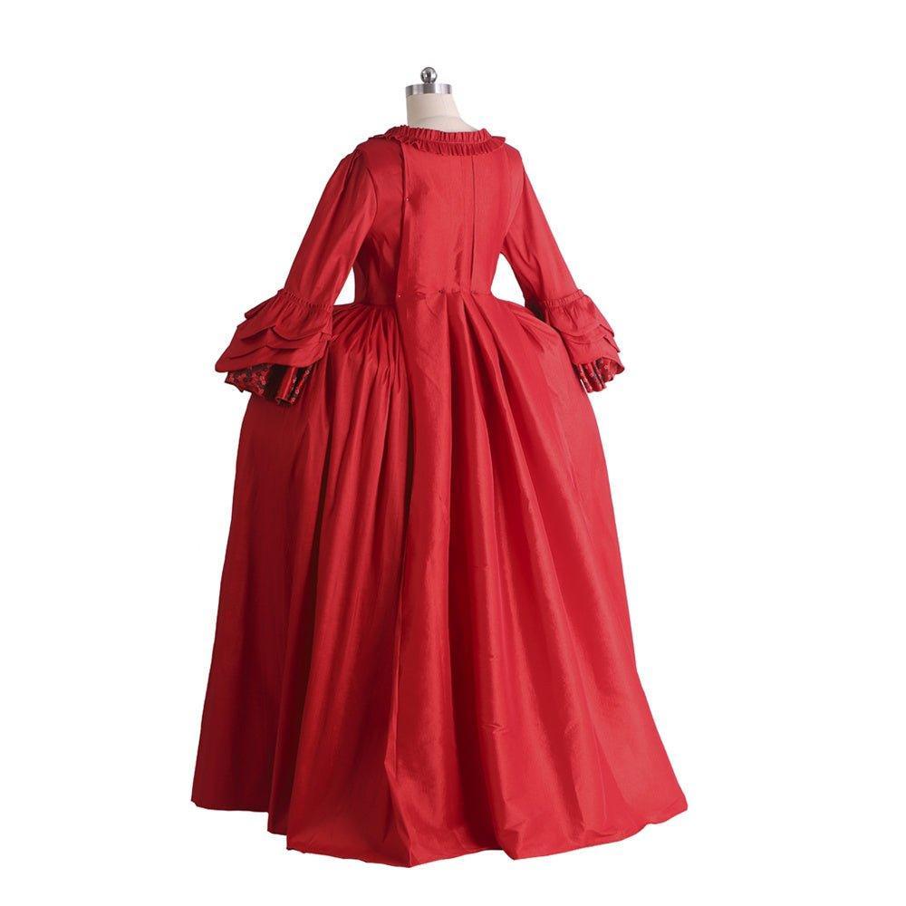 18th Century Rococo Red Dress with Lace - Majestic Marie Antoinette Style from Astricos - Astricos